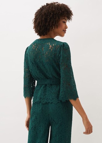 Phase Eight Aliza Lace Co-Ord Shirts Deep Green USA | 5618739-HW